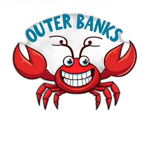 cartoon, lobster, cheerful, expression, featured, center, image, has transparent PNG cut-out