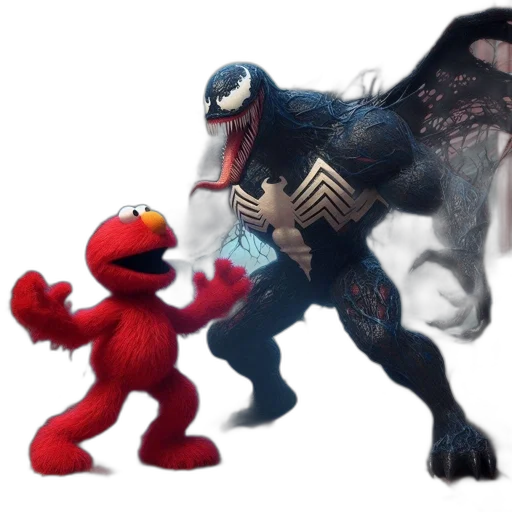 creature, animal, concept art, 3d render, comic book art, fire, elmo, stands transparent PNG cut-out