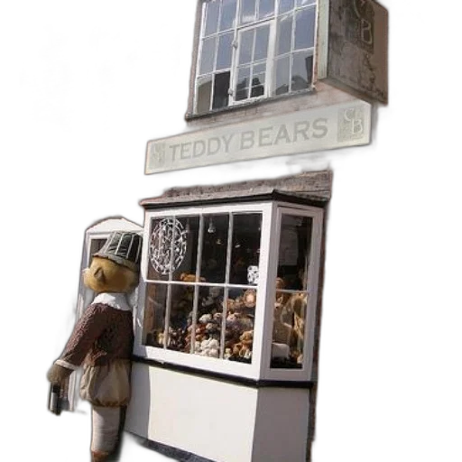 staff, city street, teddy, bear, shop, brick, exterior, large transparent PNG cut-out