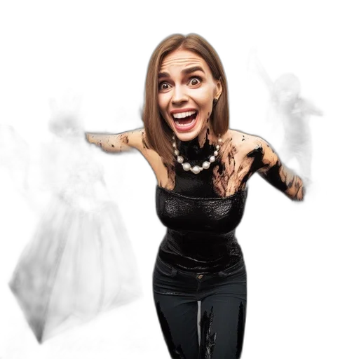 dress, mask, face, jewelry, cartoon, concept art, photorealistic, comic book art transparent PNG cut-out