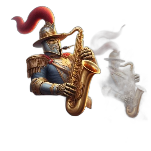 mask, robot, weapon, staff, concept art, fantasy art, 3d render, photorealistic transparent PNG cut-out