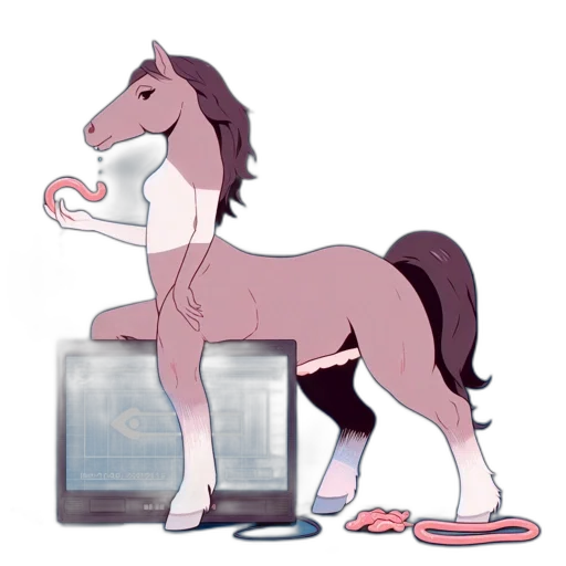 creature, animal, vaporwave, concept art, pixel art, cartoon, pastel, anthropomorphic transparent PNG cut-out