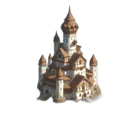 building, crown, 3d render, concept art, fantasy art, pixel art, earth tones, grand transparent PNG cut-out