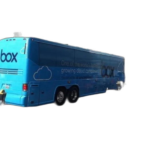 blue, box-branded, bus, parked, city, street transparent PNG cut-out