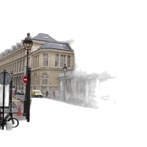 building, photorealistic, 3d render, concept art, city street, street, scene, paris transparent PNG cut-out