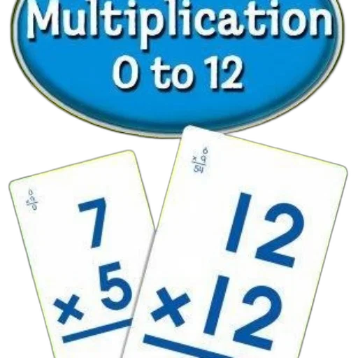 colorful, book, cover, featuring, multiplication, flashcards, problems, like transparent PNG cut-out