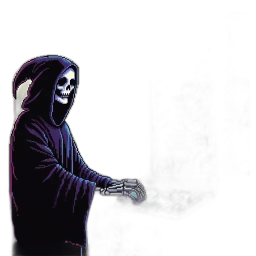 mask, staff, jacket, face, concept art, comic book art, pixel art, fantasy art transparent PNG cut-out