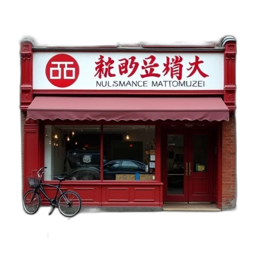 building, furniture, food, staff, photorealistic, 3d render, red, white transparent PNG cut-out