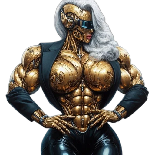 robot, mask, jewelry, comic book art, concept art, cyberpunk, fantasy art, androids transparent PNG cut-out