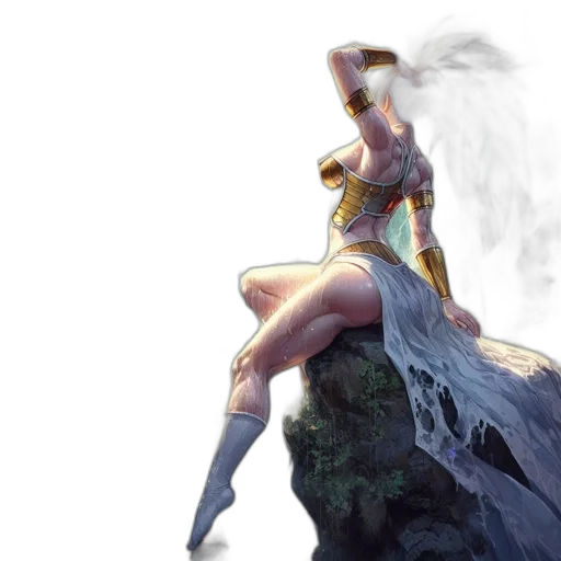 sword, fantasy art, concept art, comic book art, 3d render, fog, golden, powerful transparent PNG cut-out