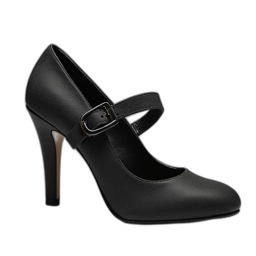 shoes, black, grey, mary, jane, pump, buckled, heel transparent PNG cut-out