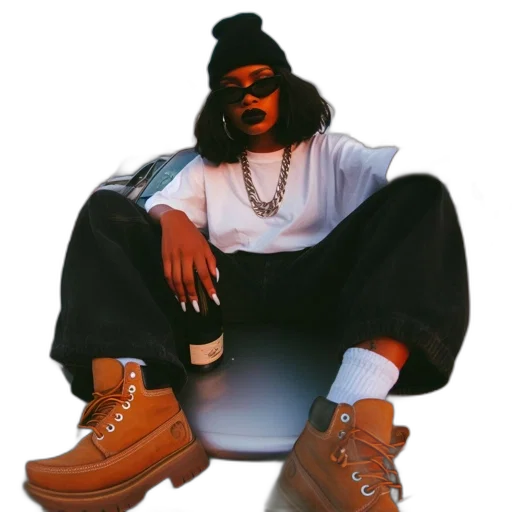 jacket, shoes, hat, face, vaporwave, 3d render, photorealistic, concept art transparent PNG cut-out