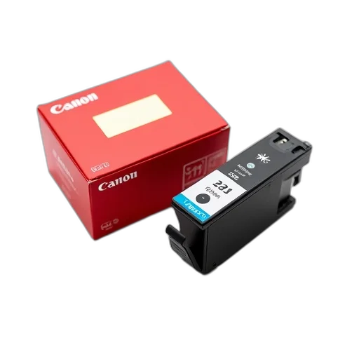 red, canon, ink, cartridge, box, gold, sticker, top transparent PNG cut-out