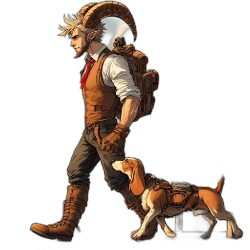 animal, staff, creature, hat, concept art, fantasy art, pixel art, comic book art transparent PNG cut-out