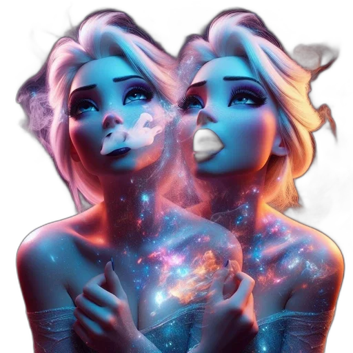 mask, face, fantasy art, concept art, vaporwave, comic book art, outer space, neon lights transparent PNG cut-out