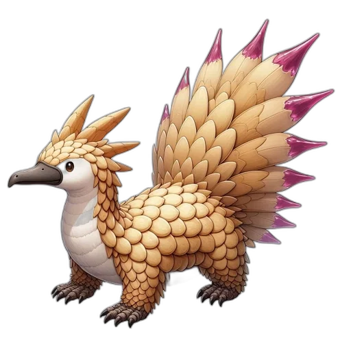 dragon, animal, creature, staff, concept art, 3d render, pixel art, fantasy art transparent PNG cut-out