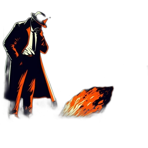 staff, mask, hat, jacket, concept art, comic book art, pixel art, 3d render transparent PNG cut-out