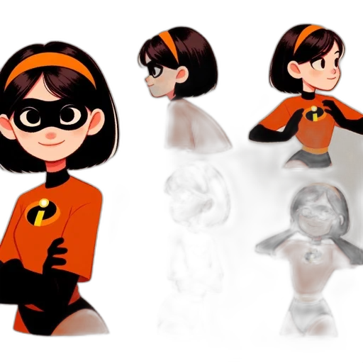 concept art, comic book art, cartoon, 3d render, monochrome, dark, animated, superhero transparent PNG cut-out