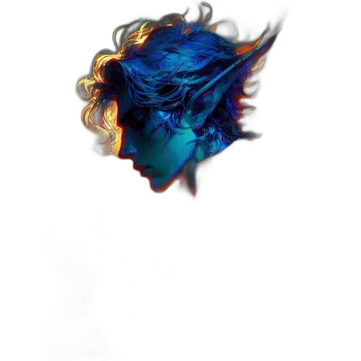 hair, crown, dragon, mask, concept art, vaporwave, 3d render, fantasy art transparent PNG cut-out