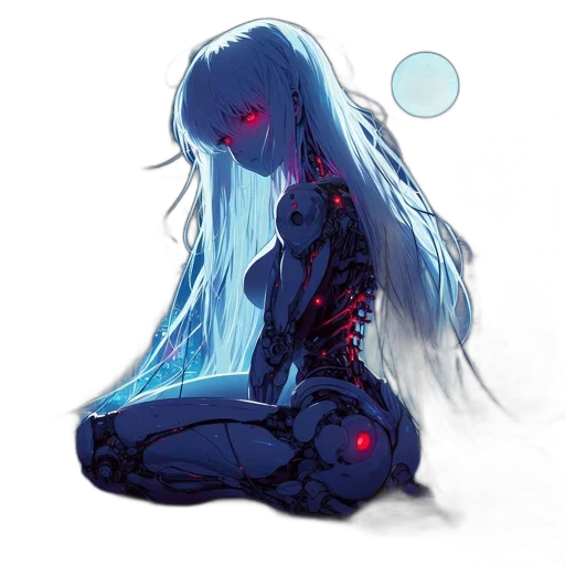 robot, dress, mask, creature, cyberpunk, concept art, pixel art, anime transparent PNG cut-out