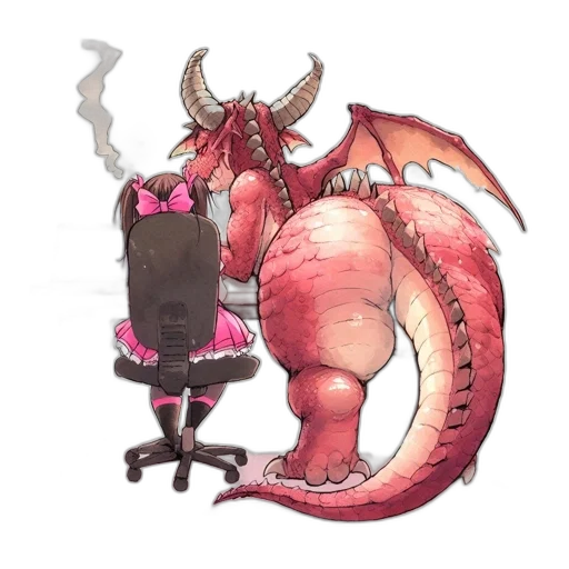 dragon, staff, creature, dress, concept art, fantasy art, watercolor, pixel art transparent PNG cut-out