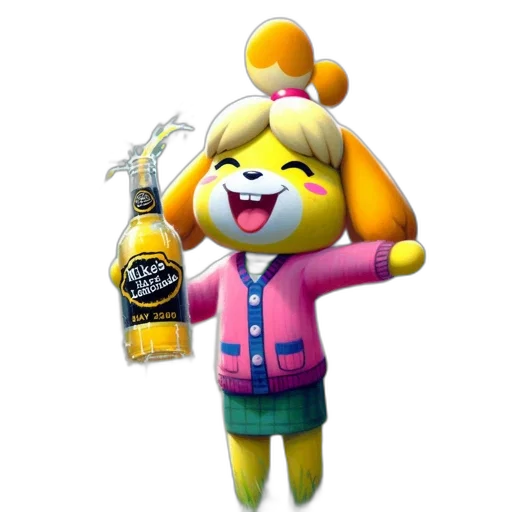 staff, jacket, animal, bottle, 3d render, concept art, cheerful, dog transparent PNG cut-out