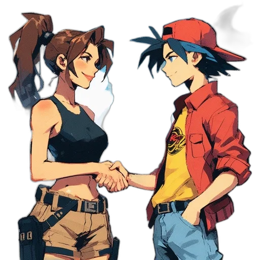 anime, concept art, comic book art, pixel art, fire, red, colorful, two transparent PNG cut-out