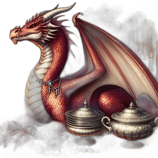 dragon, food, fantasy art, concept art, pixel art, photorealistic, red, resplendent transparent PNG cut-out