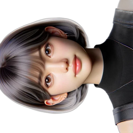 face, hair, robot, mask, photorealistic, 3d render, concept art, anime transparent PNG cut-out