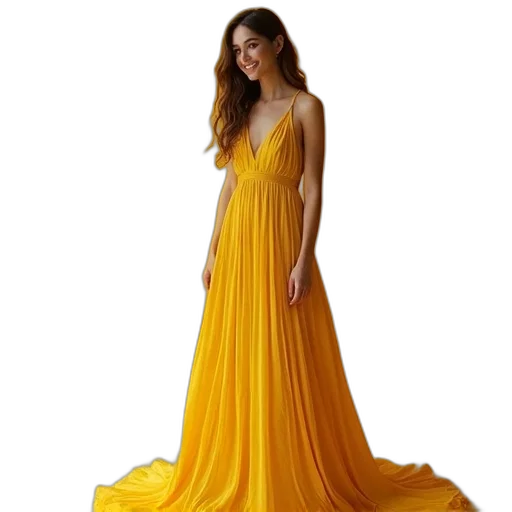 dress, photorealistic, golden, colorful transparent PNG cut-out