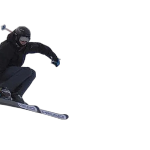 photorealistic, 3d render, skier, mid-air, black, helmet, blue, gloves transparent PNG cut-out