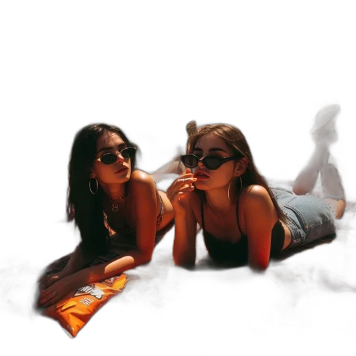 photorealistic, concept art, oil painting, 3d render, fire, outer space, two, women transparent PNG cut-out