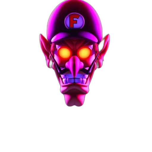 mask, face, robot, hat, 3d render, vaporwave, concept art, pixel art transparent PNG cut-out