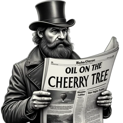 tree, detailed, drawing, man, beard, top, hat, holding transparent PNG cut-out