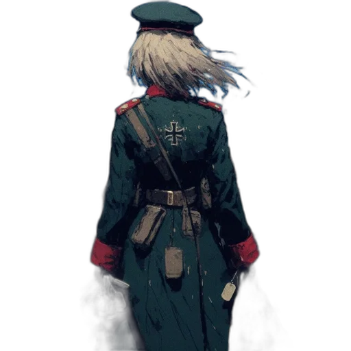 jacket, staff, hat, weapon, concept art, pixel art, cyberpunk, watercolor transparent PNG cut-out