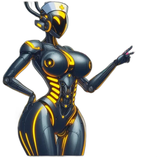 robot, dress, jewelry, concept art, 3d render, fantasy art, pixel art, golden transparent PNG cut-out