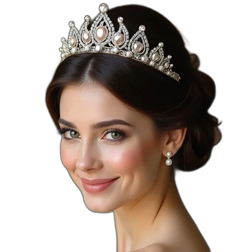 crown, jewelry, face, photorealistic, woman, detailed, tiara, her transparent PNG cut-out