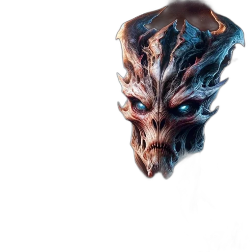 mask, dragon, face, creature, fantasy art, concept art, 3d render, photorealistic transparent PNG cut-out