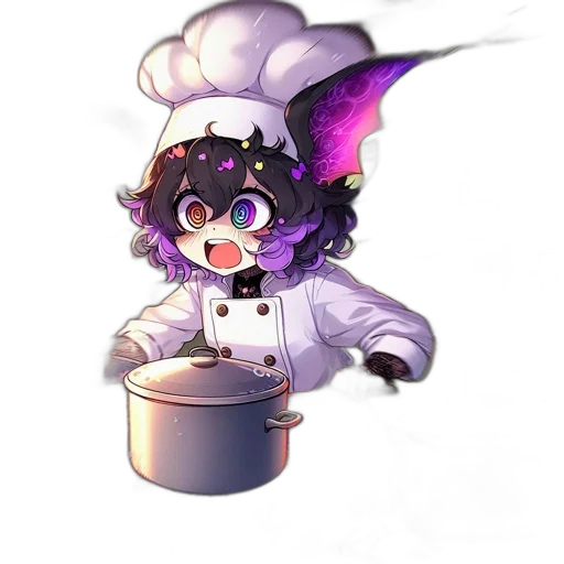 food, staff, creature, hat, pixel art, watercolor, concept art, anime transparent PNG cut-out