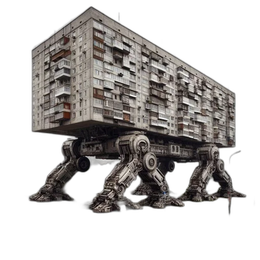 robot, building, furniture, creature, concept art, 3d render, cyberpunk, pixel art transparent PNG cut-out