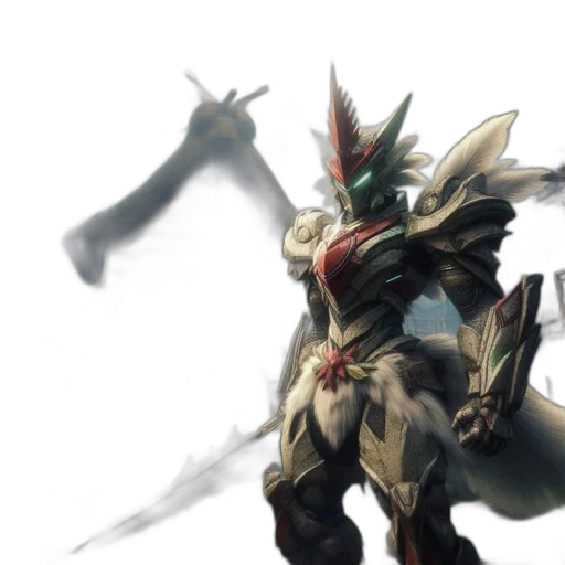 weapon, sword, dragon, robot, concept art, fantasy art, 3d render, anime transparent PNG cut-out