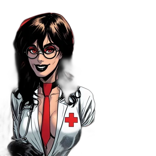 staff, comic book art, cartoon, concept art, pixel art, woman, white, lab transparent PNG cut-out