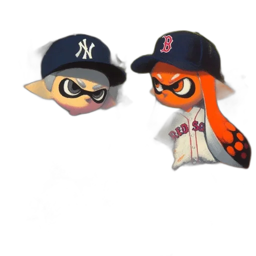 3d render, two, animated, baseball, players, one, yankees, jersey transparent PNG cut-out