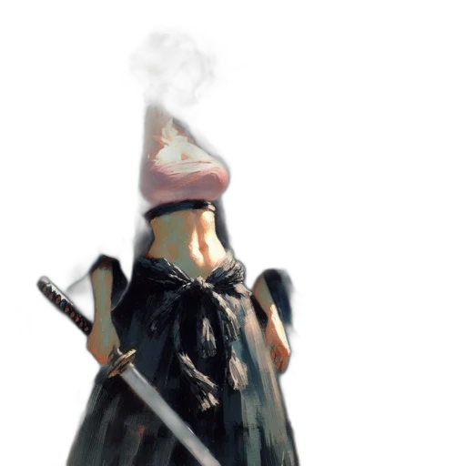 sword, weapon, dress, staff, concept art, 3d render, fantasy art, watercolor transparent PNG cut-out