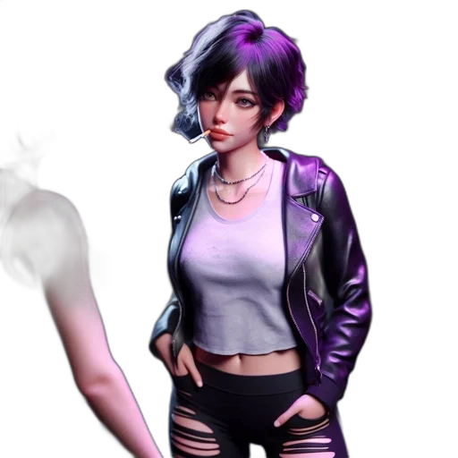 jacket, concept art, cyberpunk, 3d render, photorealistic, neon lights, pastel, dark transparent PNG cut-out