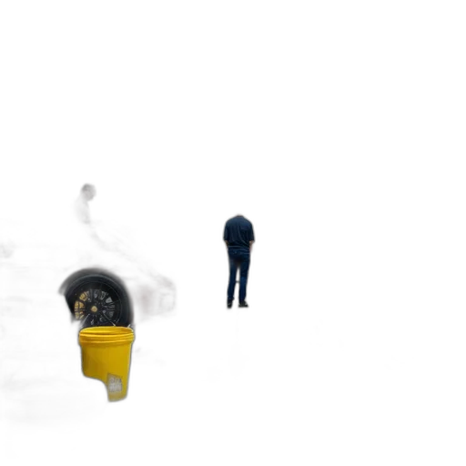 umbrella, robot, shoes, staff, concept art, 3d render, photorealistic, snow transparent PNG cut-out