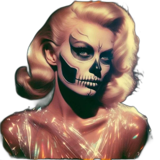face, mask, comic book art, pixel art, vaporwave, concept art, neon lights, woman transparent PNG cut-out