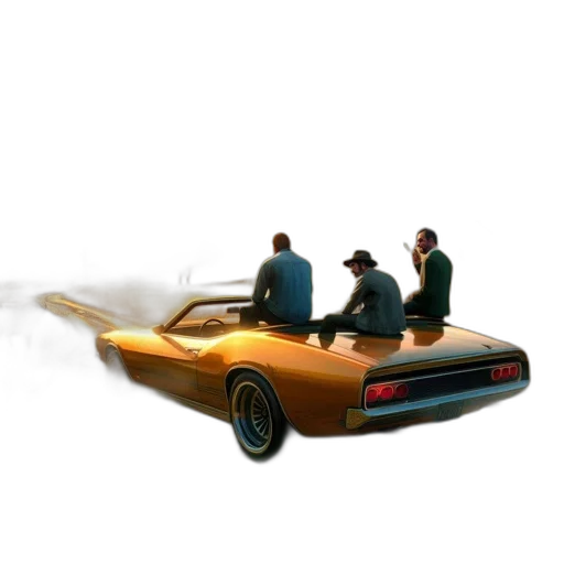 car, jacket, concept art, 3d render, photorealistic, fire, pastoral, scene transparent PNG cut-out