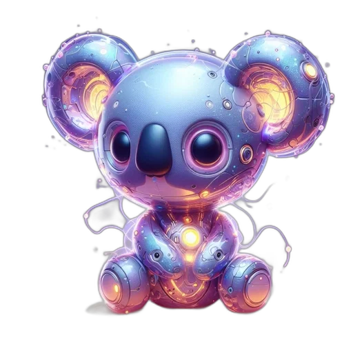 robot, creature, concept art, fantasy art, 3d render, pixel art, blue, illustrated transparent PNG cut-out