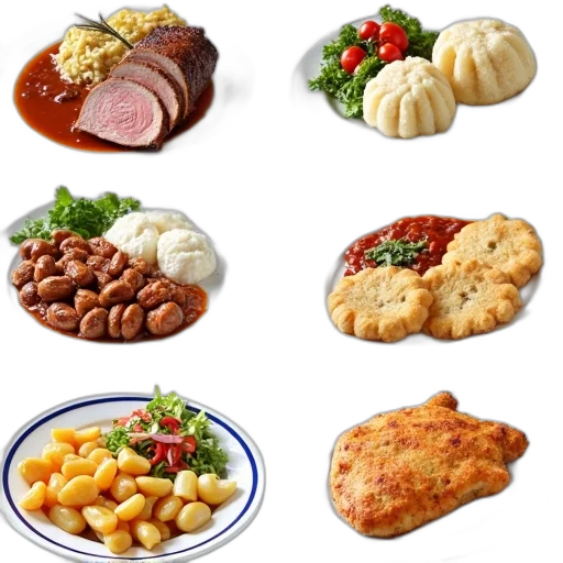 food, list, traditional, czech, dishes, presented, bullet, point transparent PNG cut-out